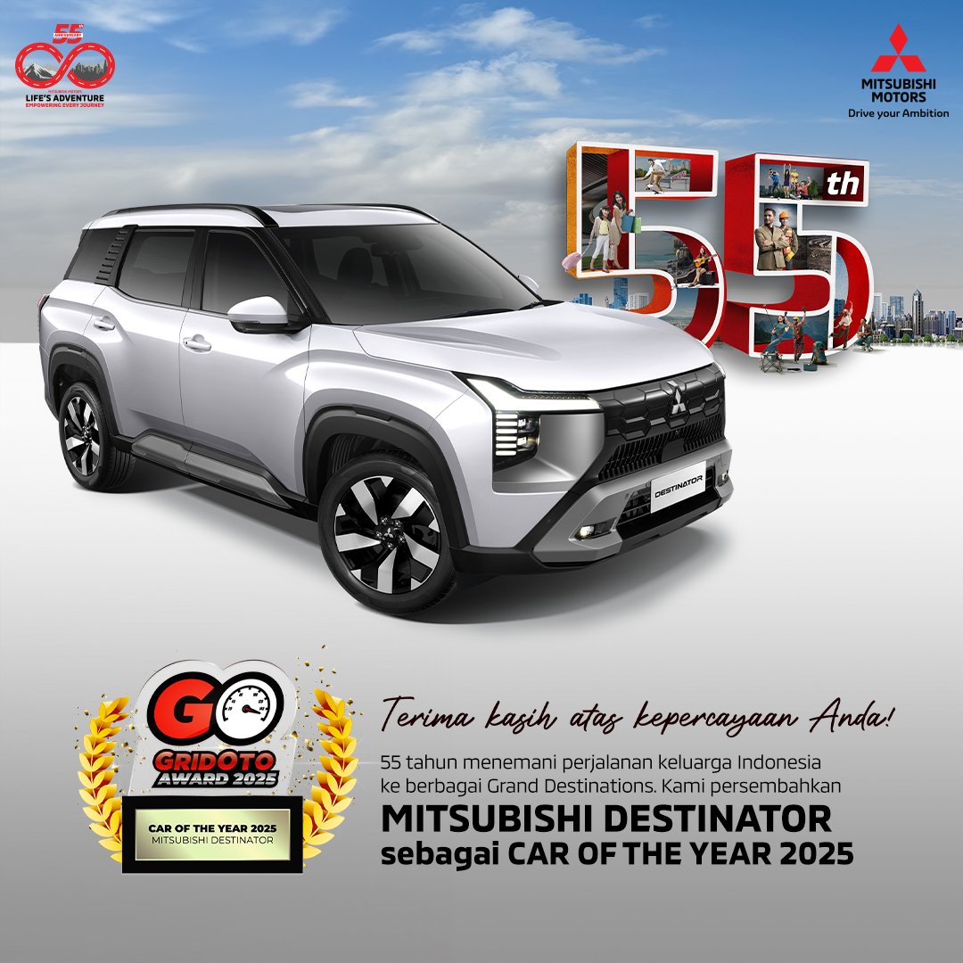 Mitsubishi Destinator Raih Gelar "Car of The Year 2025": SUV Keluarga Terbaik Pilihan Indonesia Mitsubishi Destinator Raih Gelar "Car of The Year 2025": SUV Keluarga Terbaik Pilihan Indonesia